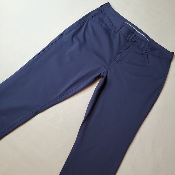 Rhone Men's Size 35X29 Commuter Pants Slim Straight Leg Blue 100554